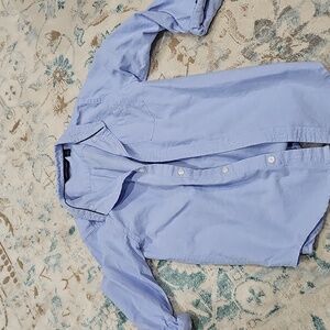 Boys Janie And JACK blue Button Down Shirt Long Sleeve Size 8 Good Condition